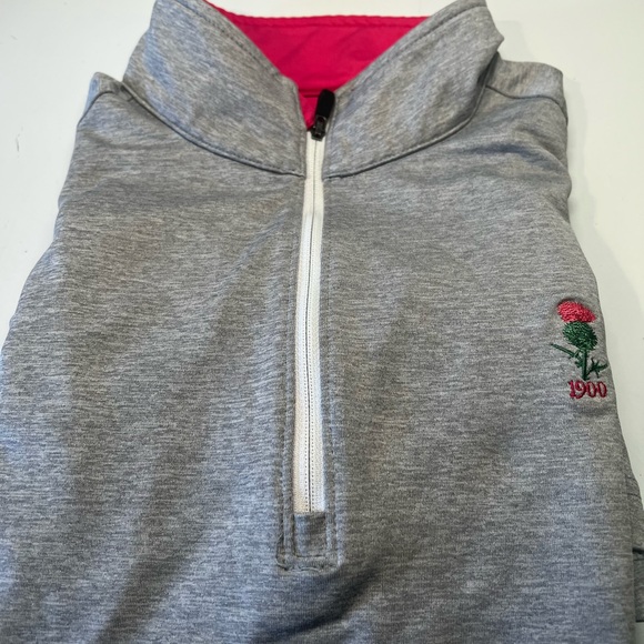 FJ Foot Joy Womans Golf Pullover 1/4 zip Collared Finger Slit Medium - Picture 5 of 5